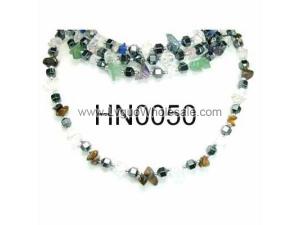 Assorted Colored Semi precious Stone Beads Hematite Beads Stone Chain Choker Fashion Women Necklace